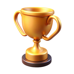 illustration 3D d'un trophée doré