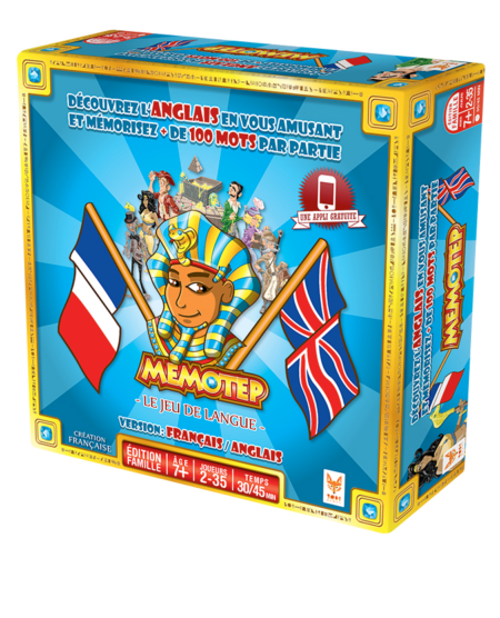 Jeu de société MEMOTEP Français Anglais - vue de la boîte