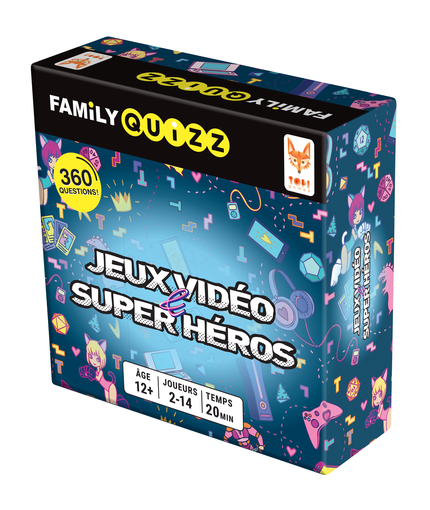 Boite du jeu de société Family Quizz - Jeux vidéo et Super Héros
